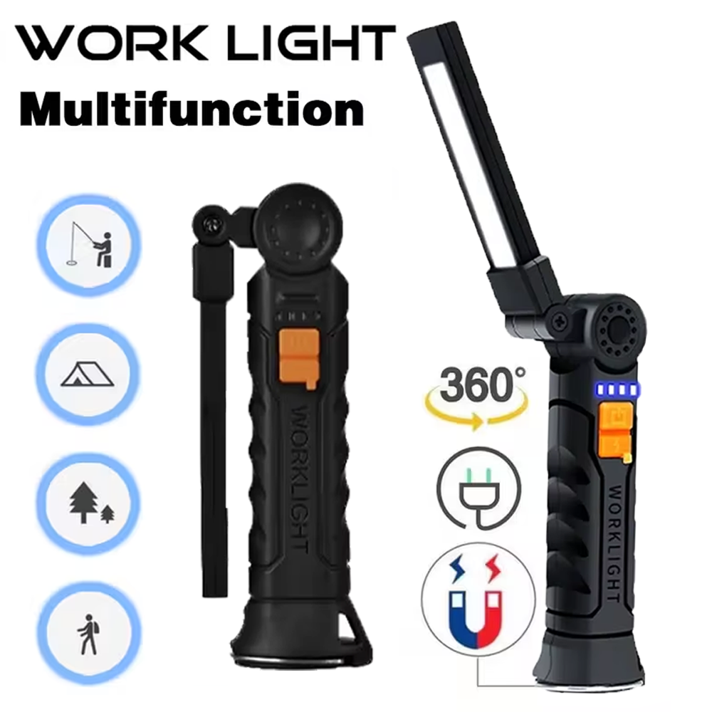 Outdoor Power Usb - ไฟฉาย LED แบบพกพา COB ไฟฉายแบบชาร์จไฟได้ USB