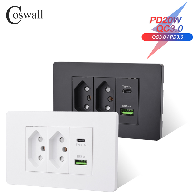 Outdoor Power Outlet - Coswall PC บราซิลมาตรฐาน 20A Power Brasil