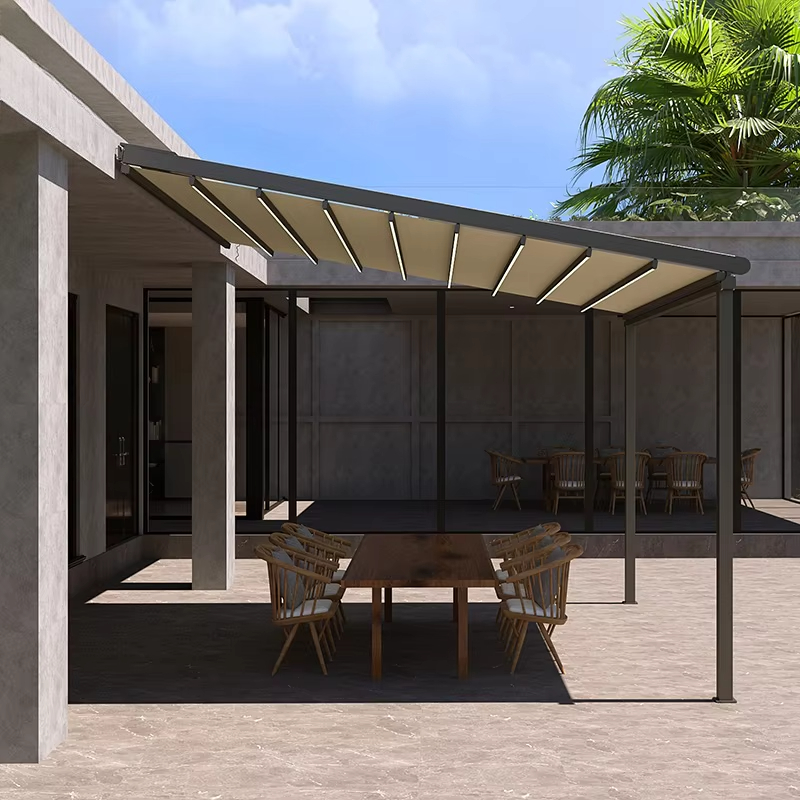 Outdoor Power For Gazebo - โรงงานผลิตโดยตรง 2026 ระบบหลังคาพับได้แบบยืดหดสำหรับศาลาในสวนกลางแจ้ง ทำจากอะลูมิเนียม ควบคุมด้วยระบบไฟฟ้า กันน้ำและกันฝน