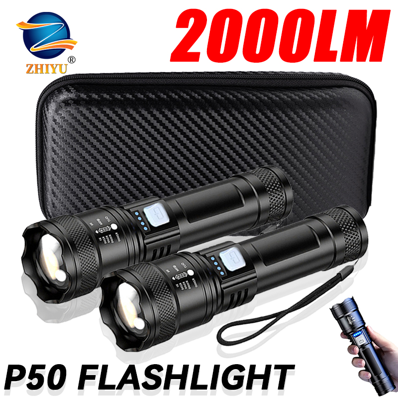 Outdoor Power Usb - ไฟฉาย LED ยุทธวิธี 2000LM ชาร์จผ่าน USB