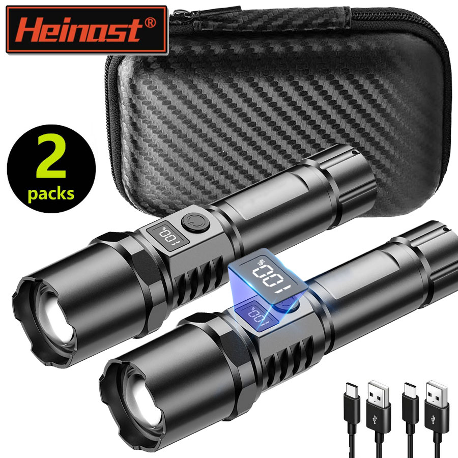 Outdoor Power Usb - ไฟฉาย LED กำลังสูง XHP100 แบบชาร์จไฟได้ ไฟฉายแบบยืดหดได้