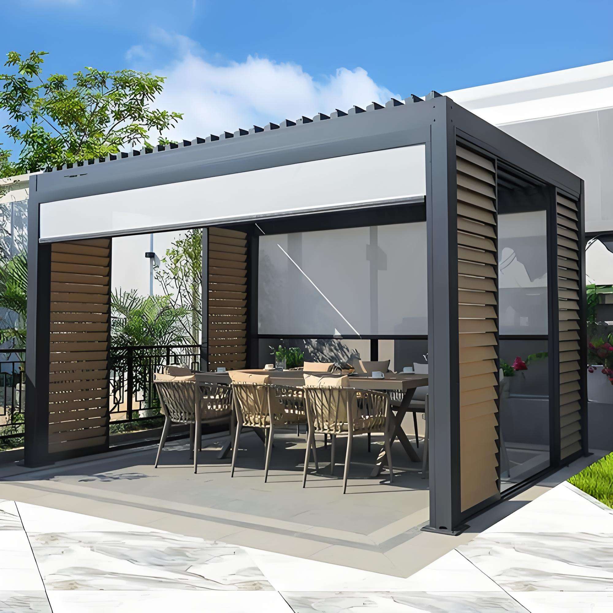 หลังคาเพอร์โกลาอะลูมิเนียมระบบ - Outdoor Power For Gazebo บทวิจารณ์และราคา