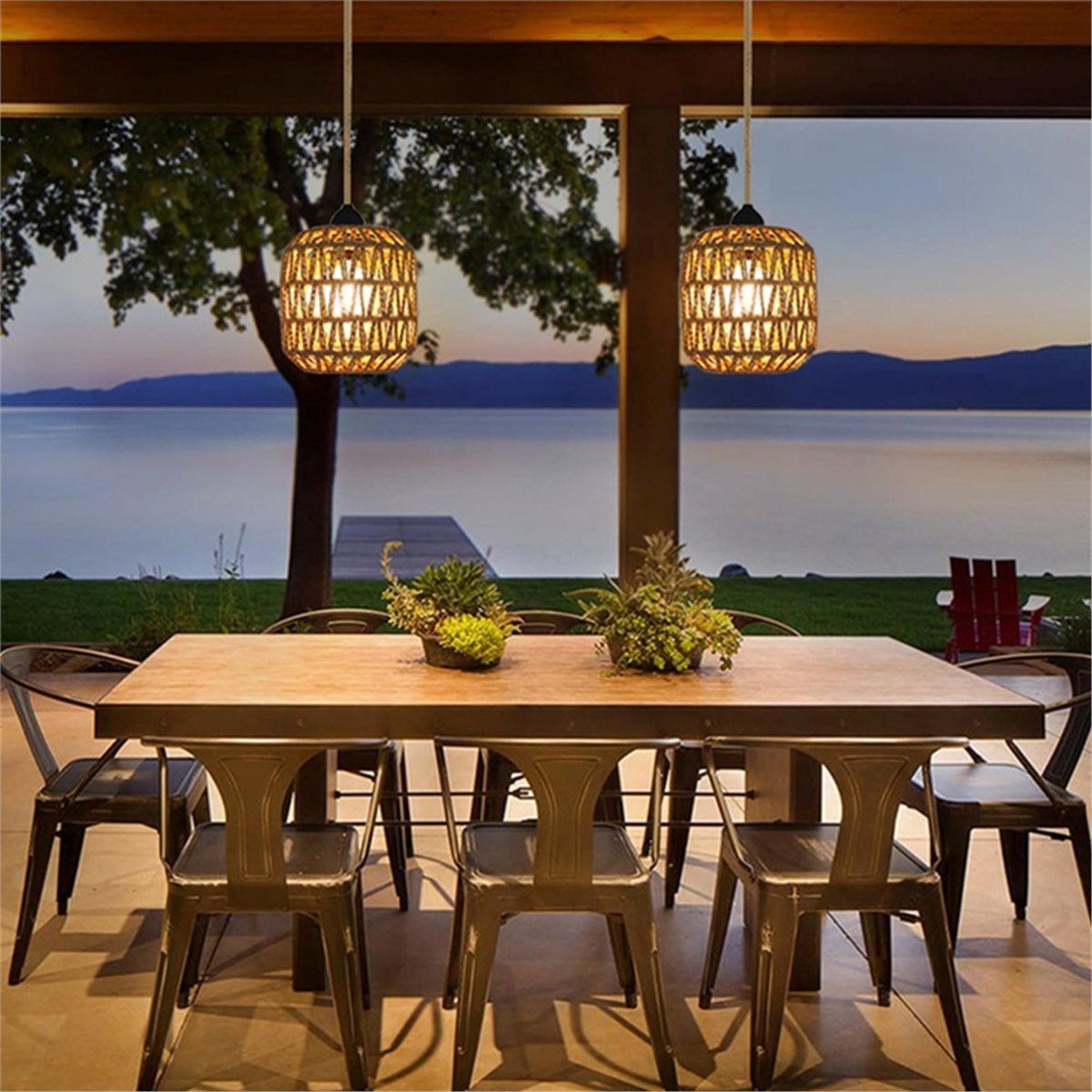 ABZJ โคมไฟแขวนแบตเตอรี่ 2 ชิ้น - Outdoor Power For Gazebo บทวิจารณ์และราคา