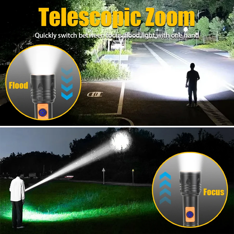 ไฟฉาย LED พลังงานสูงไฟฉายแบบชา - Outdoor Power Usb บทวิจารณ์และราคา