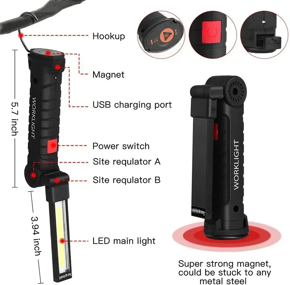 ไฟฉาย LED COB แบบชาร์จไฟได้ผ่า - Outdoor Power Usb บทวิจารณ์และราคา