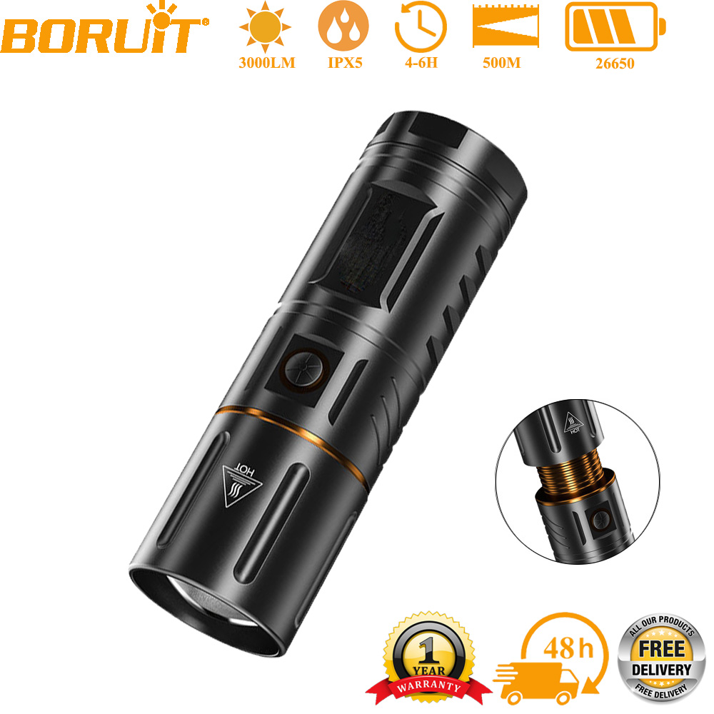 BORUiT อัลตร้าไบรท์ 3000LM ไฟฉ - Outdoor Power Usb บทวิจารณ์และราคา